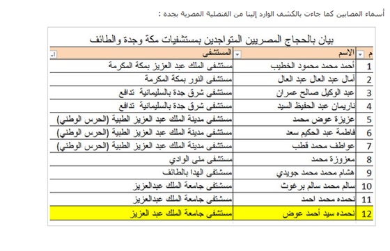 أحدث كشف أسماء 184 من الضحايا المصريين 86 من المفقودين في حادث تدافع منى 2015