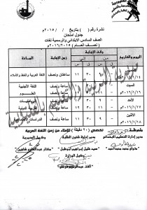 جدول امتحانات نصف العام 2016 للصف السادس الابتدائي , جدول مواعيد امتحانات الترم الأول الشهادة الابتدائية (جميع محافظات مصر)