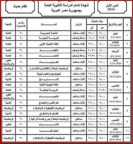 سبب تأخر نزوول جدول امتحانات الثانوية العامة 2016 علمي , ادبي – موقع وزارة التربية والتعليم “الصف الثالث الثانوي”