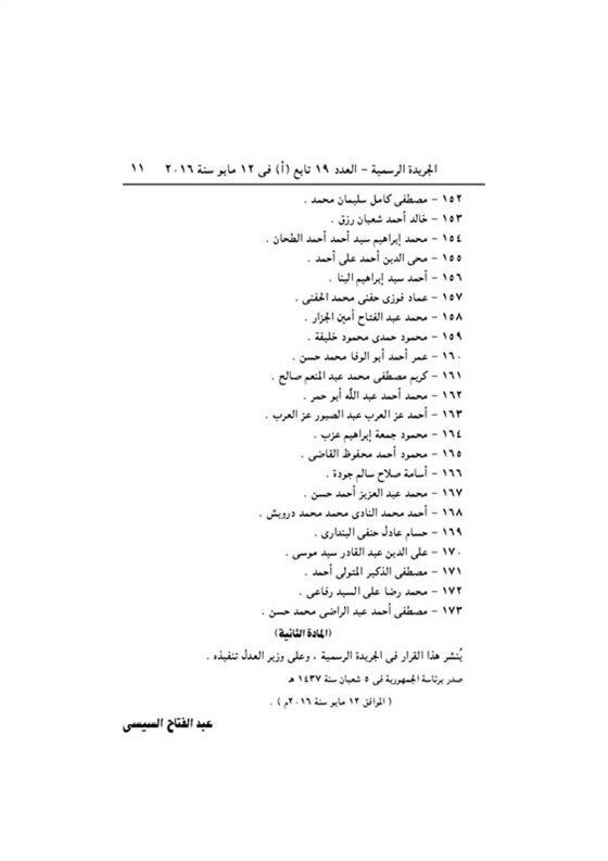 بالأسماء.. قرار جمهوري بتعيين 173 مندوبًا بمجلس الدولة